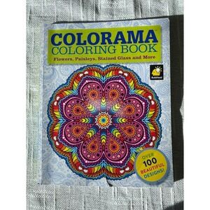 Colorama Coloring Book Flowers Paisleys Stained Glass 2015 Telebrands Press 100+